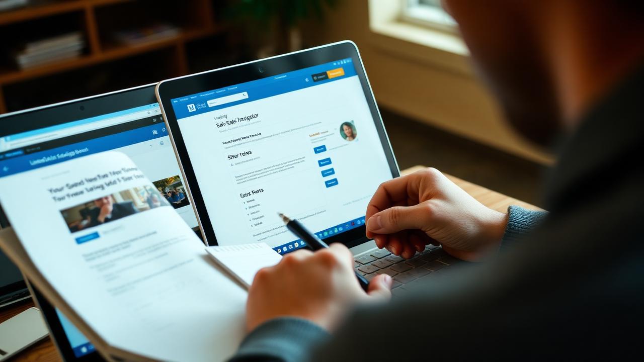 Kelly Atwater reviewing a LinkedIn outreach campaign for a B2B client