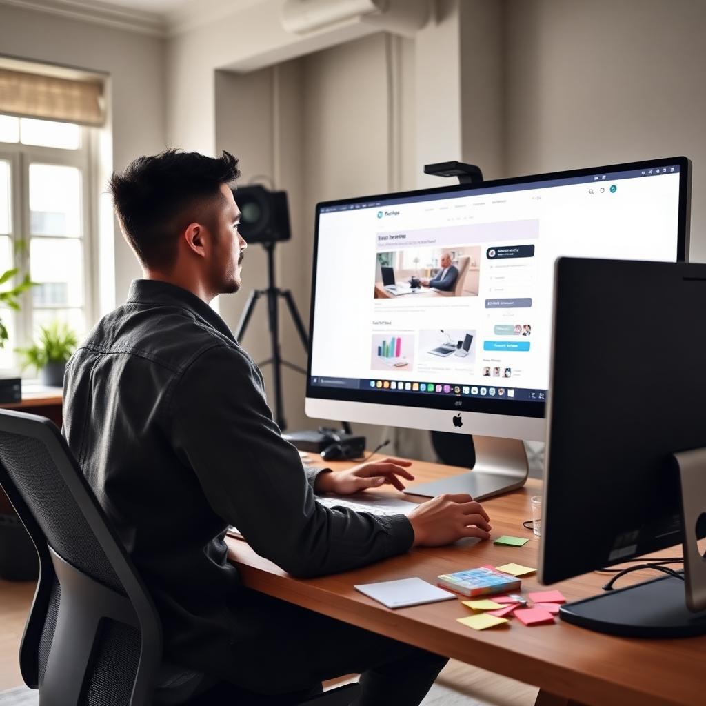 Designer working on a website design in progress