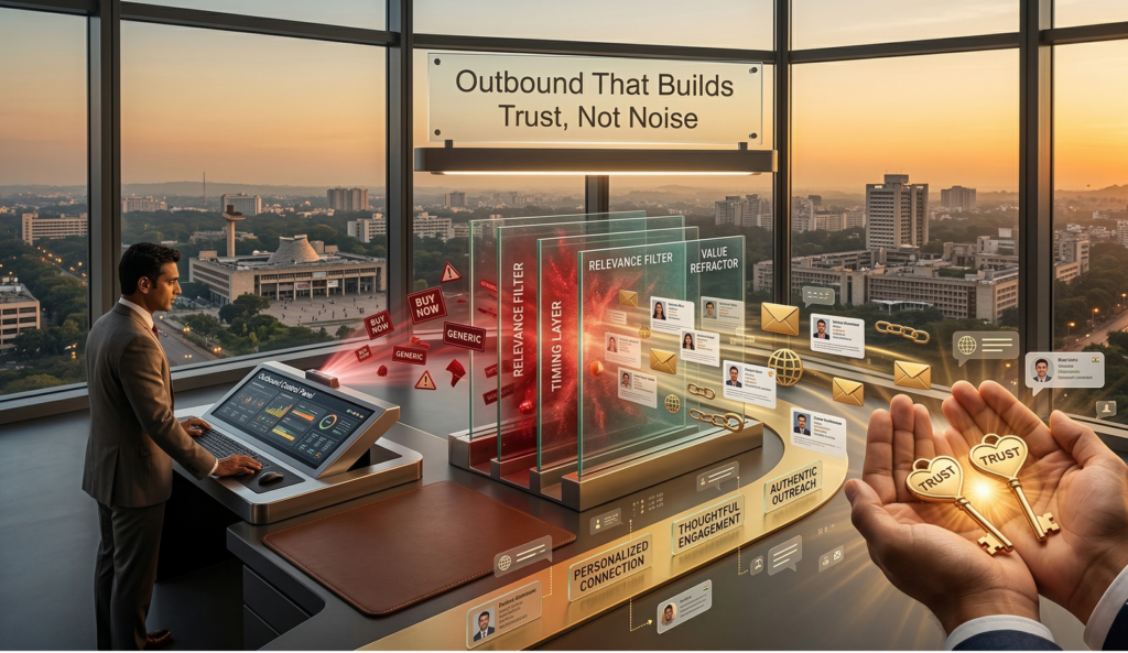 A B2B sales strategy framework for trust-based outbound prospecting to improve lead quality and conversion rates through authentic engagement.